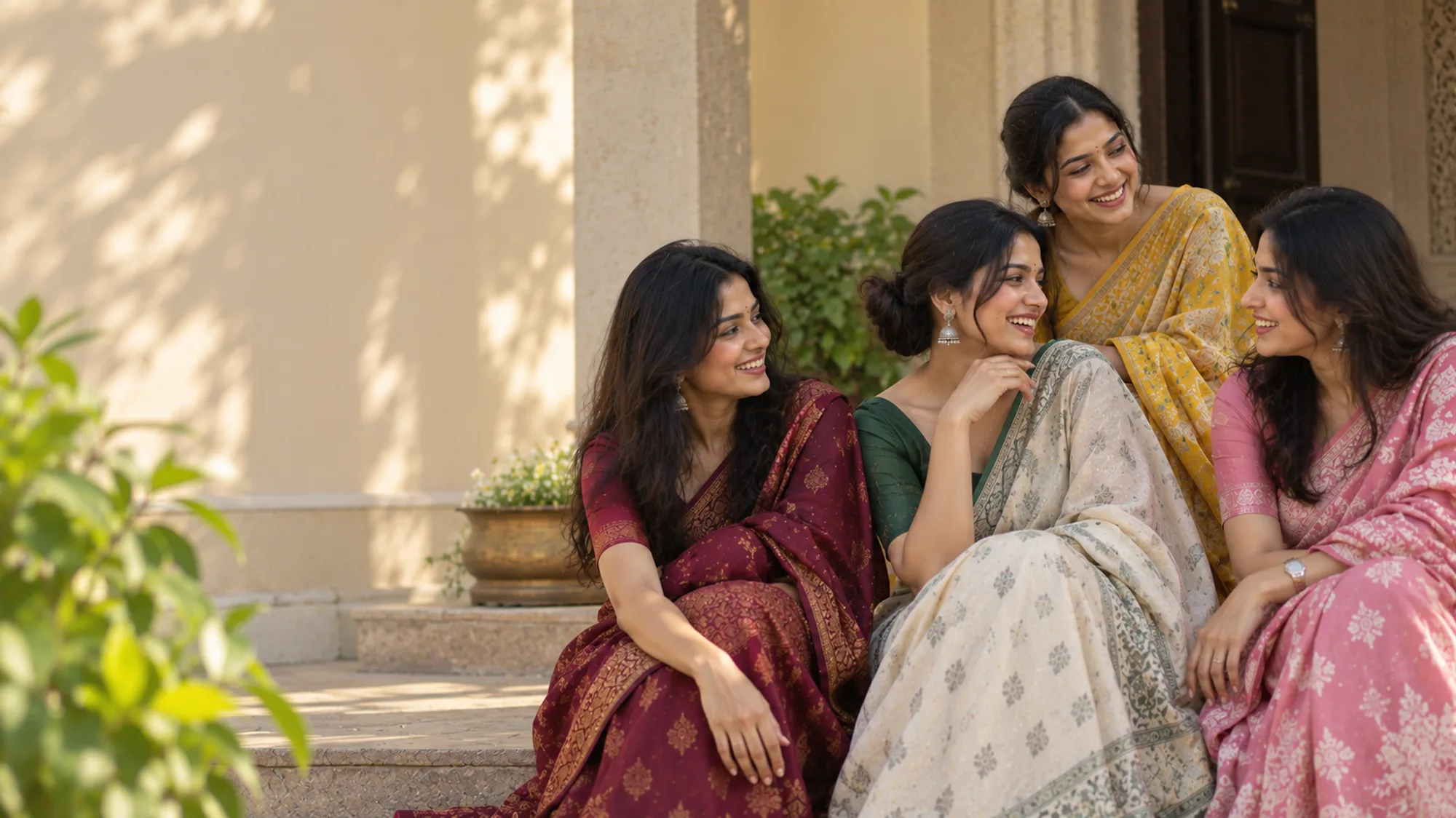 Golden saree styling